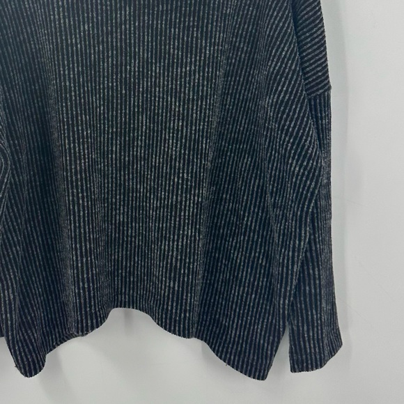 Clara Sun Woo Turtleneck Sweater Gray Black Womens Large Ribbed - Picture 3 of 7